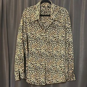 Leopard Print Button Down Shirt